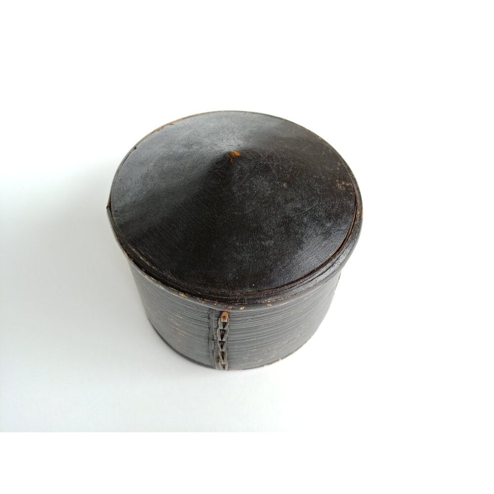 Antique bentwood storage box, Unusual Dark stained Tina Svepask - Picture 2 of 10